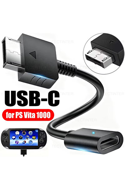 Choice كابل USB-C أسود لجهاز بلايستيشن فيتا 1000، محول شحن من النوع C مع إضاء...