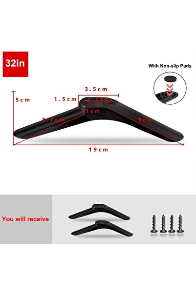 Choice5 32- with nonslip pad Universal TV Base Stand Legs with Non-slip Pads ...