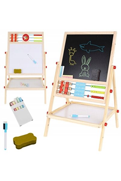 MINEXO Tablă educativă dublă față pentru copii, magnetică și ștergibilă + Acc...