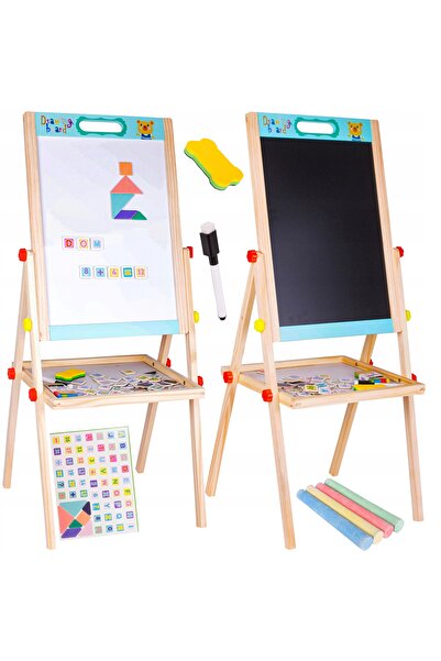 MalPlay Tablă magnetică 2-în-1, cu două fețe, de podea, educativă, tip whiteb...