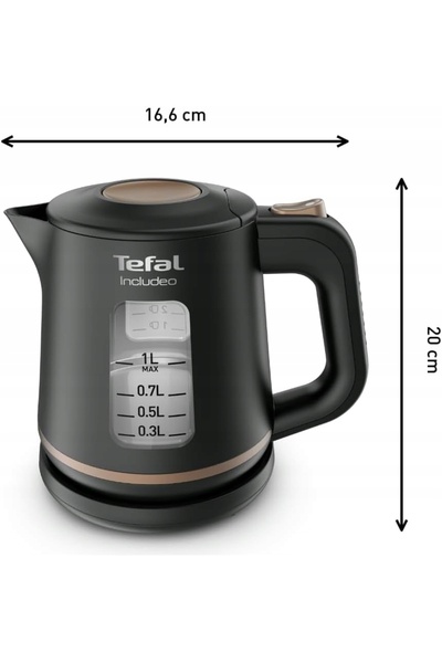 NO BRAND Fierbător electric 1 L 2400 W Oprire automată Indicator nivel apă