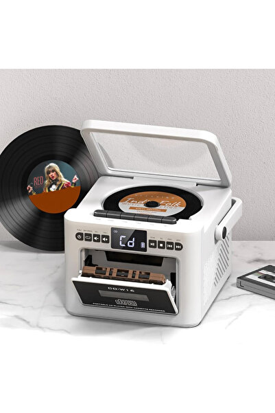 NO BRAND Boxă Bluetooth puternică, boombox portabil, radio FM, CD player cu d...