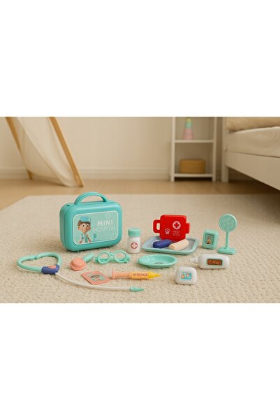 NO BRAND Set de doctor pentru copii, stetoscop, mini spital educativ, 10 acce...