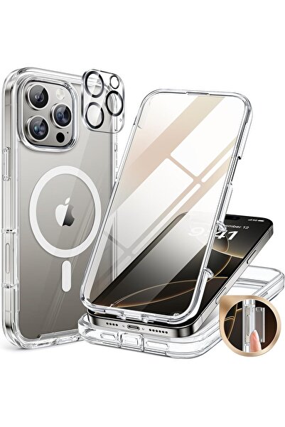 NO BRAND Husă Miracase 360 MagSafe pentru iPhone 16 Pro, cu sticlă dublă pent...