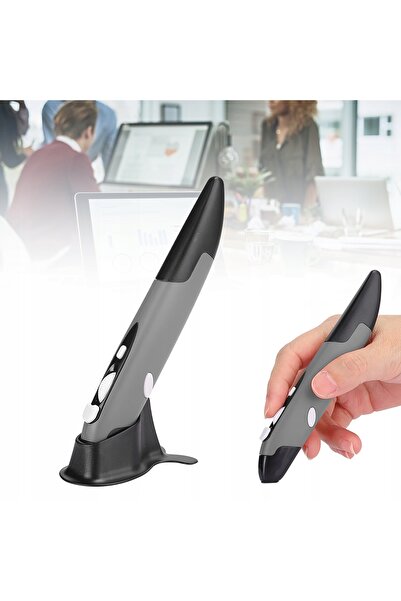 NO BRAND Mouse wireless vertical tip stilou 1600 dpi ergonomic gri