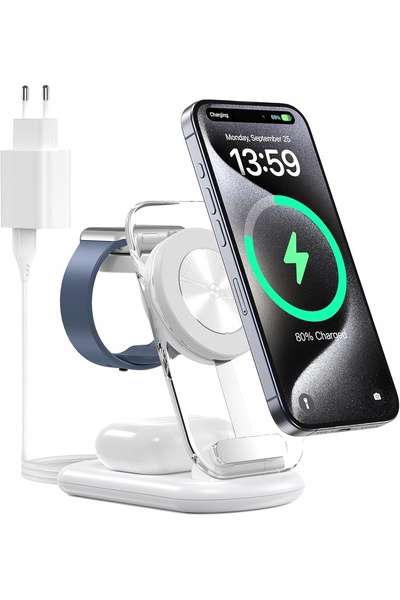 NO BRAND Roroskin T618-F 15W Încărcător cu inducție Magsafe iPhone Ceas AirPo...