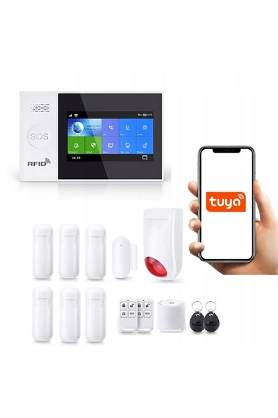 OnShoping Alarmă wireless LCD 4.3' GSM WiFi SMS Tuya în Polonia 6XPIR + Sirenă