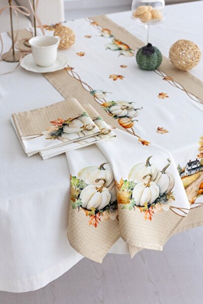 NO BRAND Față de masă decorativă 40x140 cm Terra Pumpkin, rezistentă la pete,...
