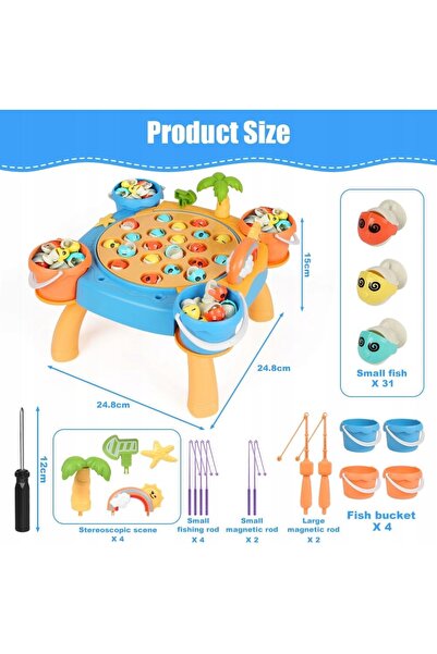 NO BRAND Set de pescuit magnetic din lemn pentru copii mici