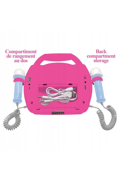 LEXIBOOK Boxă Bluetooth cu 2 microfoane - Player karaoke Barbie