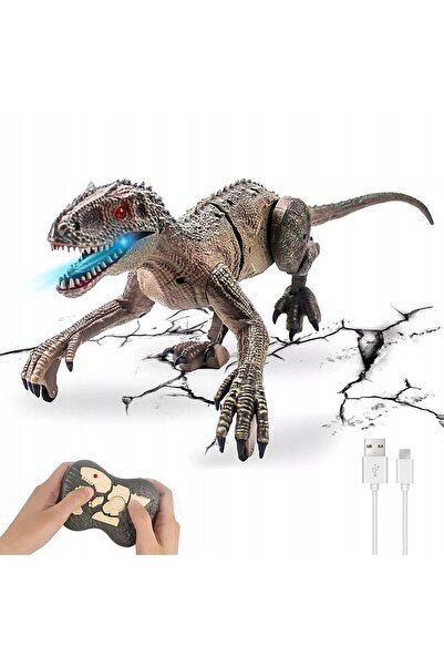 NO BRAND Robot dinozaur interactiv cu telecomandă pentru copii, cu LED-uri.