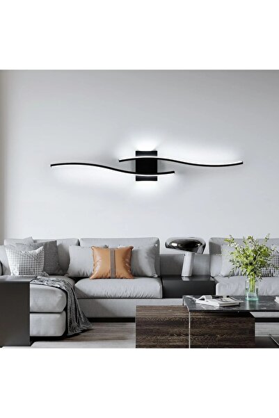 NO BRAND Lampă de perete LED liniară neagră, modernă, pentru living, 3000K 18W