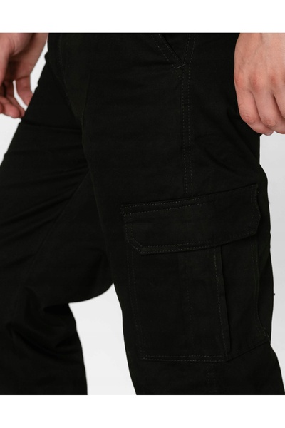 NO BRAND Pantaloni cargo militari negri cu 7 buzunare pentru bărbați! K1002-3...