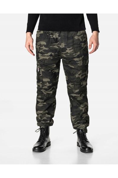 NO BRAND Pantaloni termici groși pentru bărbați, camuflaj, stil militar, căpt...
