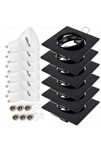 NO BRAND 6X Corp de iluminat mobil cu halogen + Bec Gu10 3,5W