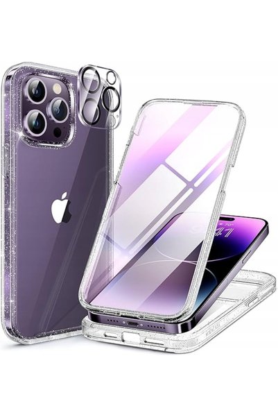NO BRAND Husă blindată Miracase cu sclipici 360 pentru iPhone 15 Pro Max, cu ...