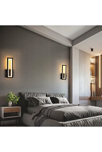 NO BRAND Kinkiet lampă de perete LED neagră, pătrată, modernă, pentru hol, 30...