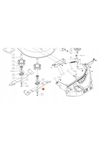 NO BRAND Cuțit original dreapta pentru tractor Oleo-Mac Om 102R (Ts000114R)