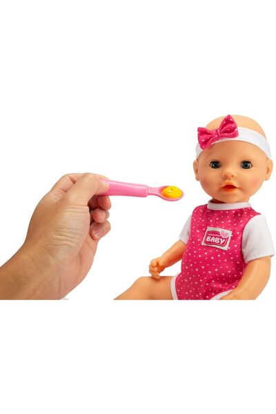 NO BRAND Păpușă bebeluș 38 cm Soft Drinks the Baby cu sunete și accesorii
