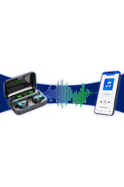 NO BRAND Căști wireless Intmix intraauriculare negre Bluetooth 5.3 cu microfon