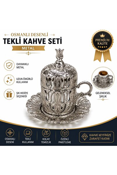 KOZMİK GİFT Osmanlı Kahve Fincanı Lale Desen Kapaklı Türk Kahvesi Fincanı Ota...