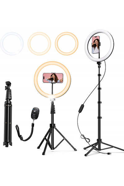 NO BRAND Lumină inelară LED de 12 inch, stativ de 160 cm, telecomandă pentru ...