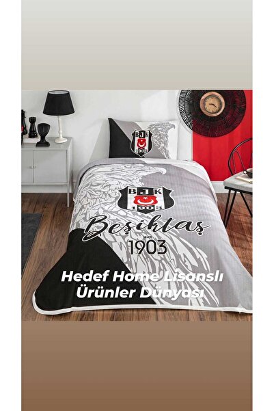 HDFLİS TAÇ Lisanslı BJK Beşik-taş Since 1903 Pike Takımı Tek Kişilik (100x200...