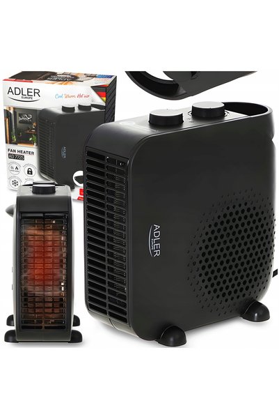 NO BRAND Aerotermă electrică FARELKA neagră 2kW cu termostat de cameră