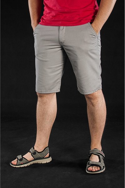 NO BRAND Pantaloni scurți largi de bărbați din bumbac, 108 cm, culoare cenușie