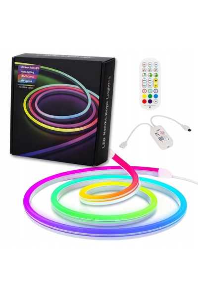 NO BRAND Bandă LED NEON FLEX kit 5m WiFi PILOT RGB SMD 3535 Aplicație 108 LED...