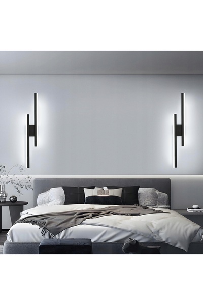 NO BRAND Aplică de perete neagră, LED modernă, pentru baie și hol, 6500K, IP44