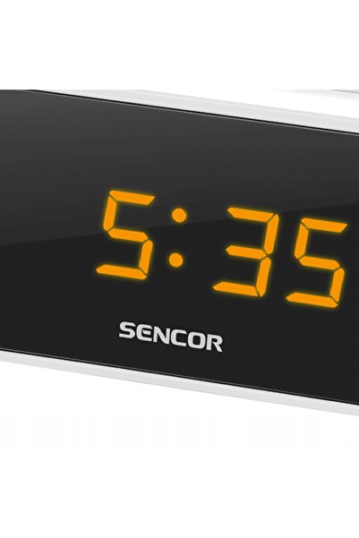NO BRAND Ceas digital cu radio și alarmă, cu proiector LED, alb, Sencor Src 3...