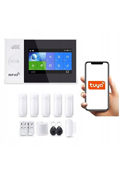 OnShoping Alarmă wireless cu ecran LCD de 4.3 inch, GSM, WiFi, SMS, Tuya Smar...