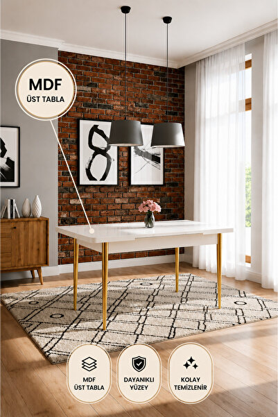 Concept Ayz Home Monera Modern Açılabilir Yemek ve Mutfak Masası – 80x130 cm ...