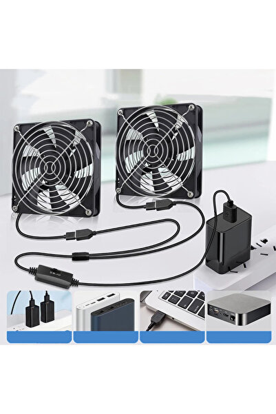 NO BRAND Ventilator de răcire carcasă USB DC 5V, negru, silențios, 140x140mm,...