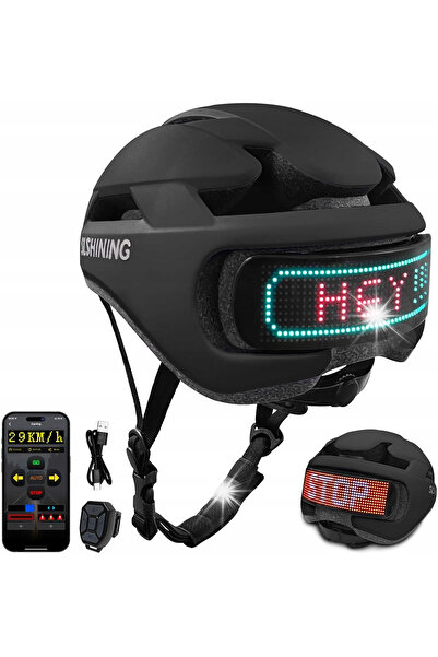 NO BRAND Cască de bicicletă inteligentă, reglabilă, cu LED, 58-62cm, control ...