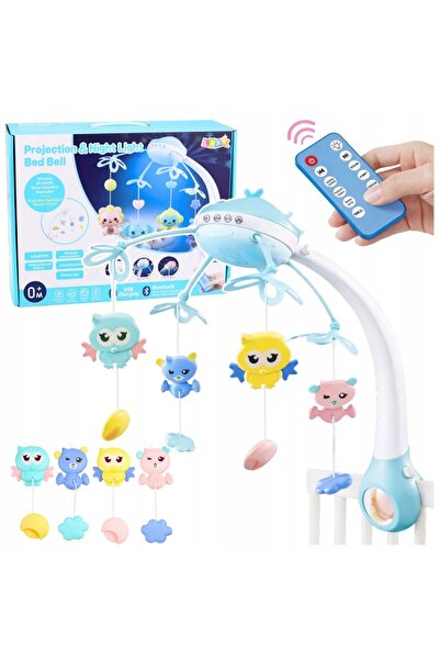 LeanToys Mobil de pătuț cu proiector 2 în 1, melodii, sunete de animale, tele...