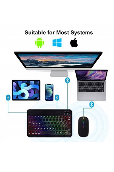 NO BRAND Tastatură Mouse Bluetooth 3.0 Android iOS Windows