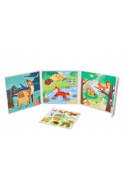 NO BRAND Adam Toys Puzzle Magnetic 48 de piese Animale de Pădure Magnetice
