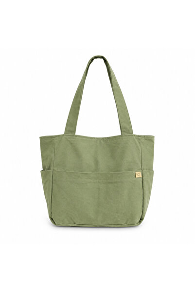 RONASBAG Sage Green Large Volume Multi-Pocket Tote Bag