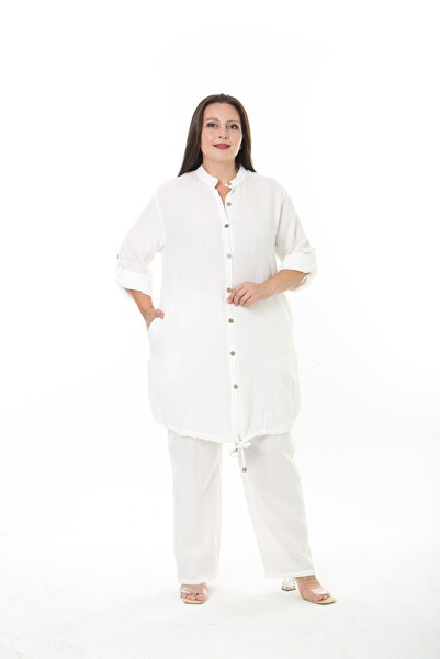 XL Modam Women's Top and Bottom Muslin Fabric Plus Size Set