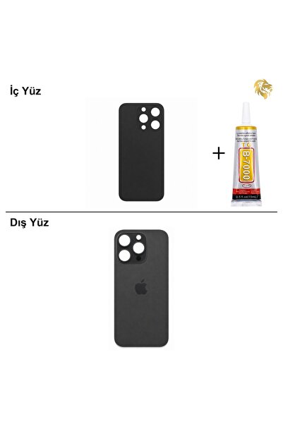 ARSKİNG iPhone 14 Pro Siyah Arka Kapak Arka Cam Batarya Kapağı Lazer Kesim Ka...