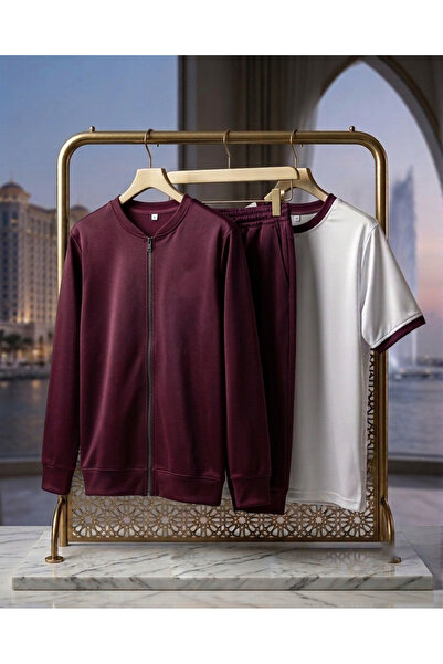 Generic Brand طقم رياضة مدرسية 3 قطع عنابي