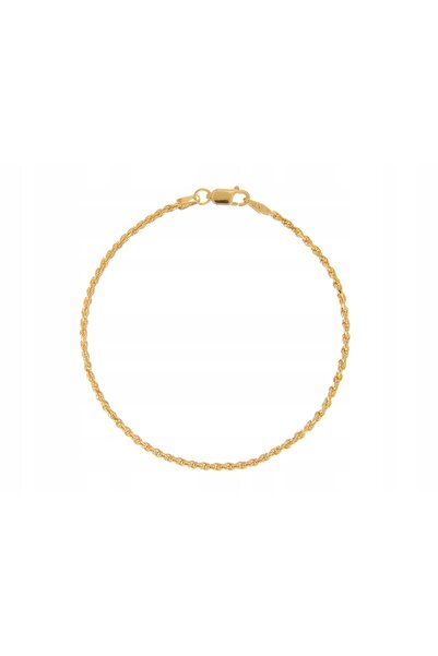 NO BRAND Brățară din șnur argintiu 20CM ITALIA 1,8MM placată cu aur