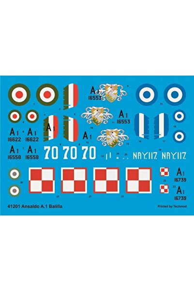 NO BRAND Techmod 41111 Avion Ansaldo A1. Balilla Model 1/48 (Decalcomanii pol...