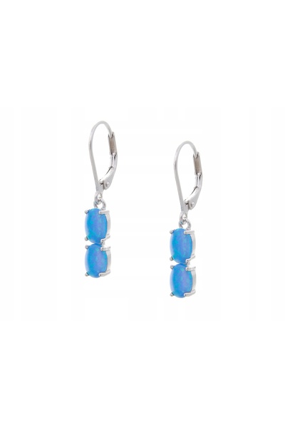 NO BRAND Cercei atârnători din opal, placați cu rodiu, argintii