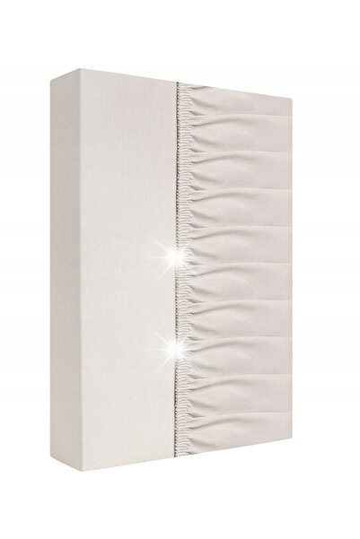 NO BRAND Cearșaf de pat din bumbac cu elastic 200x220 ecru