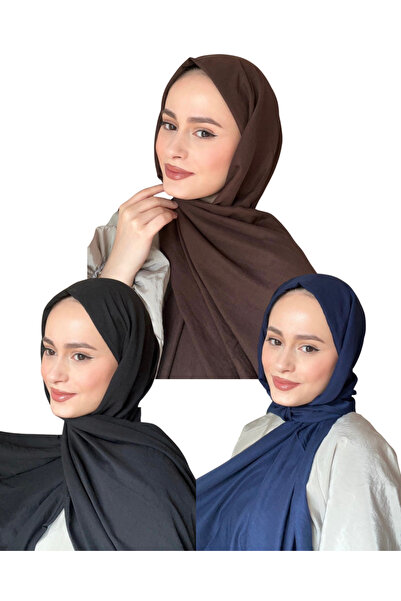 YILDIZ SCARFS Comfort Cotton Shawl - Black - Brown - Navy Blue