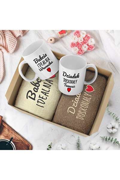 NO BRAND PROSOAPE BRODATE + CĂNI cu set cadou personalizat BUNICA BUNECU