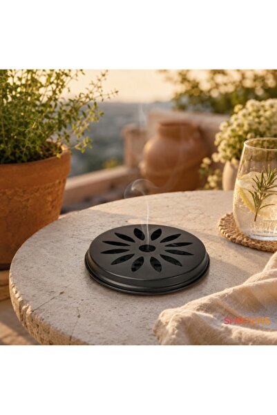 SHOPIENS Suport spirală anti-țânțari din metal, negru, rotund, perforat, cu m...